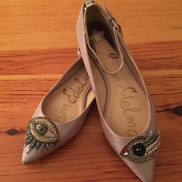 red satin ballet shoes